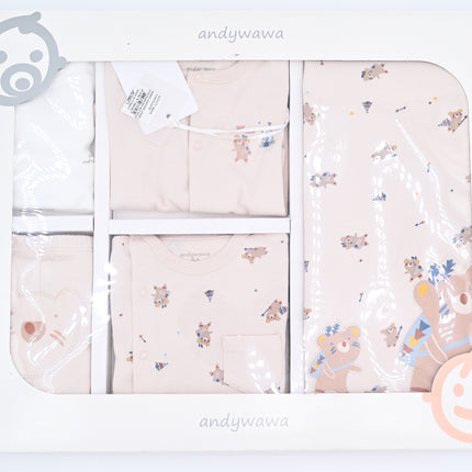 Andy Wawa-AC21071--BEIGE-Baby Coming Home 10 PCS NEWBORN SET BEAR CAMP