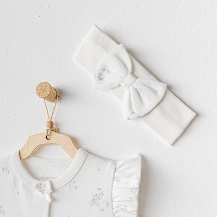 Ecru Cuddly Romper Ruffle Band Set