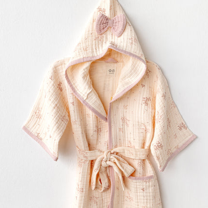 Light Salmon Pretty Flowers Bathrobe