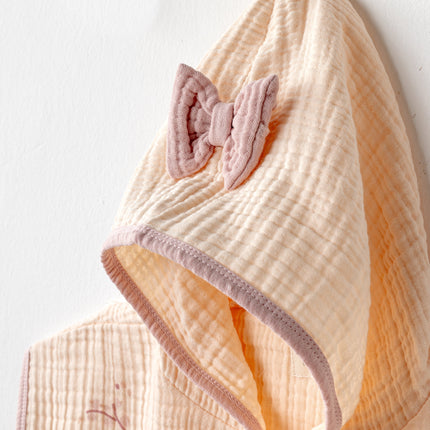 Light Salmon Pretty Flowers Bathrobe