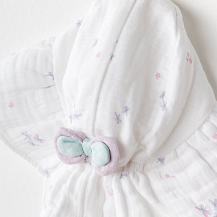 White Butterfly Muslin Bow Hat