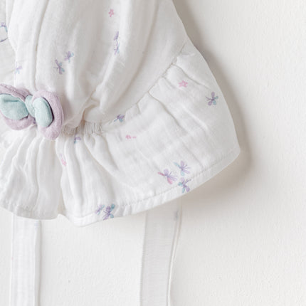 White Butterfly Muslin Bow Hat