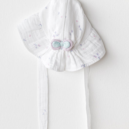 White Butterfly Muslin Bow Hat
