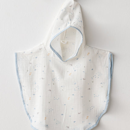 White Ocean Muslin Pancho