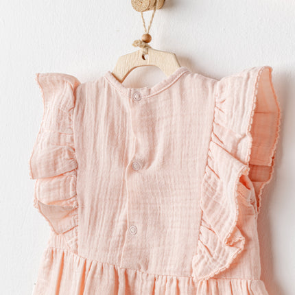 Salmon Love Family Muslin Dress Band Set