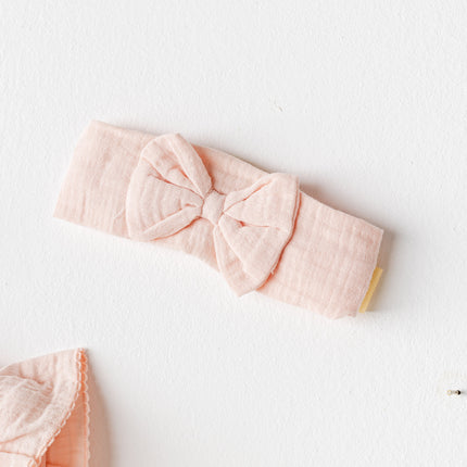 Salmon Love Family Muslin Dress Band Set