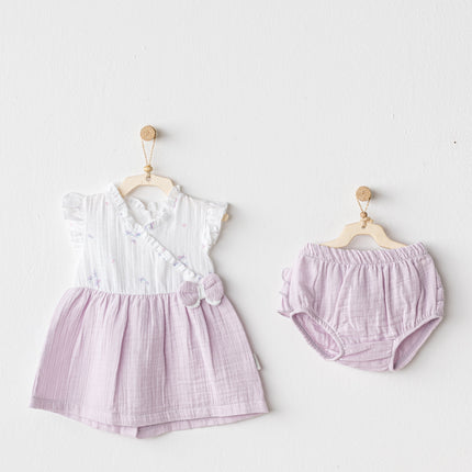 Lilac Magical Butterfly Dress Bloomers Set