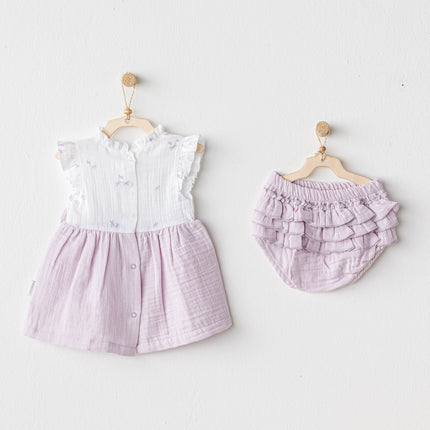 Lilac Magical Butterfly Dress Bloomers Set