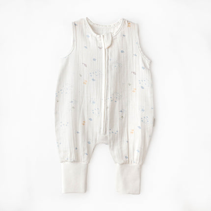 White Ocean Sleeveless Muslin Romper