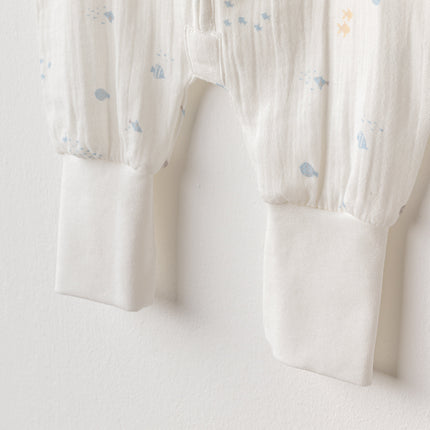 White Ocean Sleeveless Muslin Romper