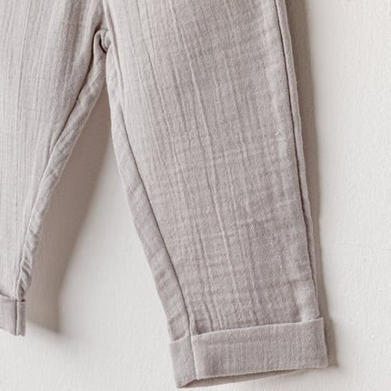 Grey Muslin Bowtie Outfit Set