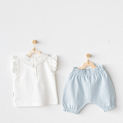 Blue Cuddly Bunny Bear Shorts Set