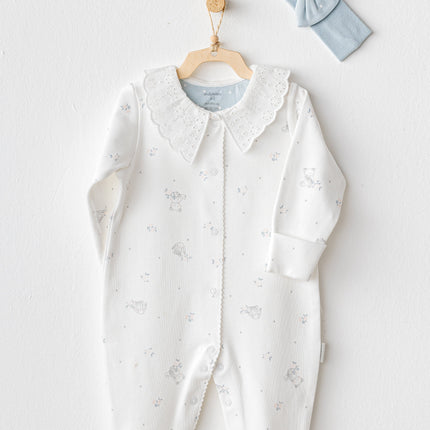 Ecru Cuddly Friend Romper Band Set