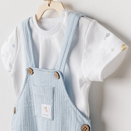 Blue Ocean Muslin Jumpsuit Set