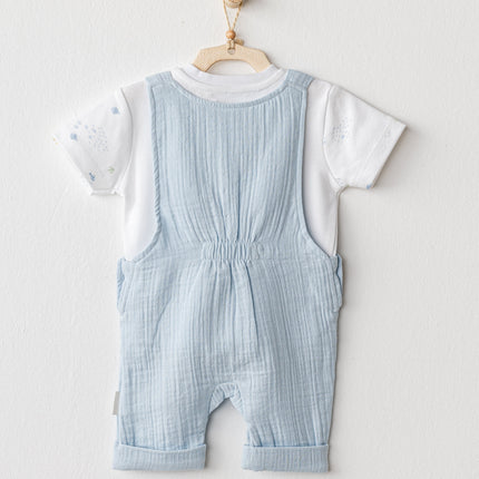 Blue Ocean Muslin Jumpsuit Set