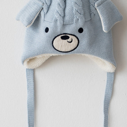 Light Blue Baby Knitted Animal Hat