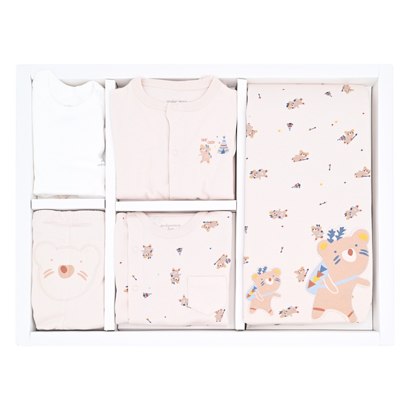 Andy Wawa-AC21071--BEIGE-Baby Coming Home 10 PCS NEWBORN SET BEAR CAMP
