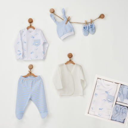 Soft Blue Baby 5pcs Whale Gift Set