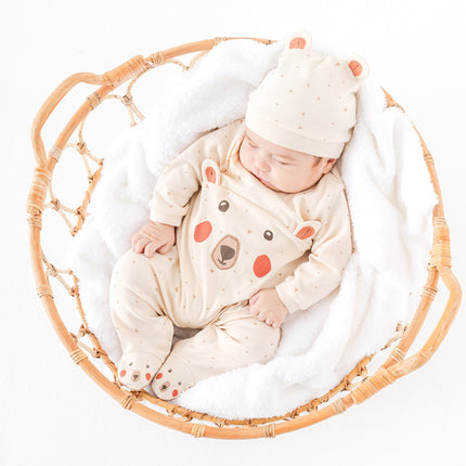 Beige Adventurous Bear Babygrow & Hat