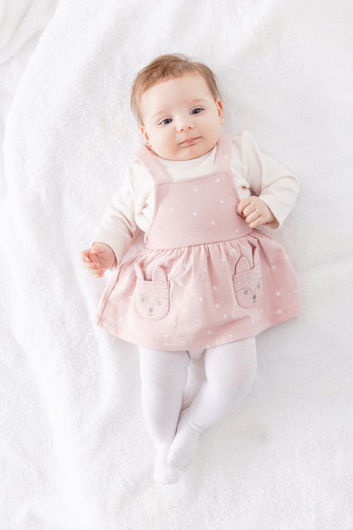 Pink Deer Pinafore Dress