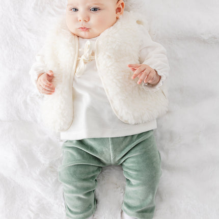 Cream Soft Plush Vest