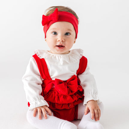 Red Holiday Ruffle Outfit & Headband