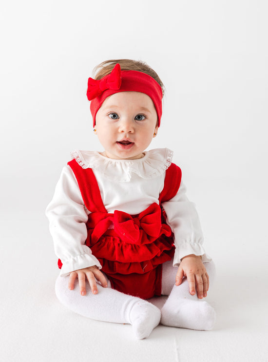 Red Holiday Ruffle Outfit & Headband