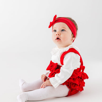 Red Holiday Ruffle Outfit & Headband