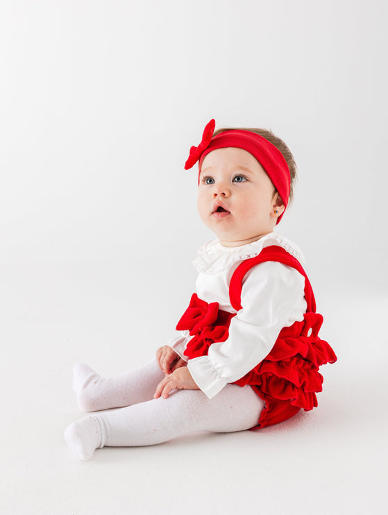 Red Holiday Ruffle Outfit & Headband