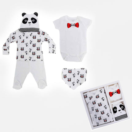 Ecru 5 PC Panda Print Homecoming Set