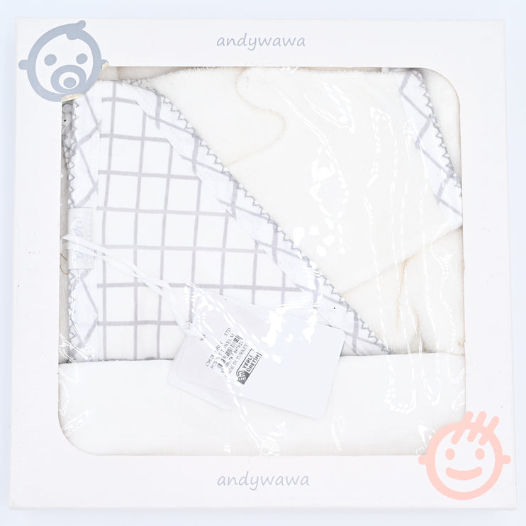 GREY-3 PCS SET TOWEL MUSLIN SET  ANIMAL NATURE-AC9628