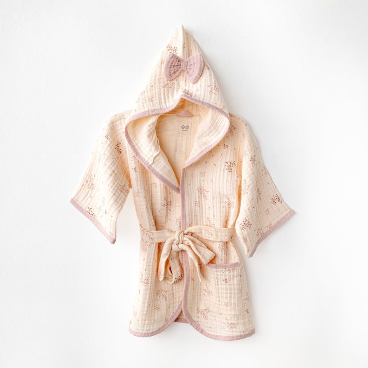 Light Salmon Pretty Flowers Bathrobe