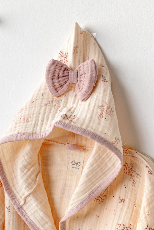 Light Salmon Pretty Flowers Bathrobe