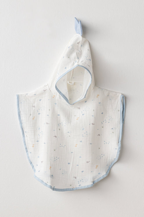 White Ocean Muslin Pancho