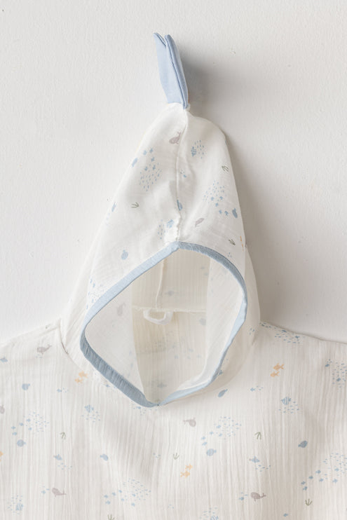 White Ocean Muslin Pancho