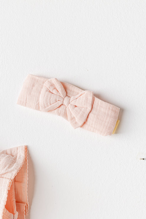 Salmon Love Family Muslin Dress Band Set