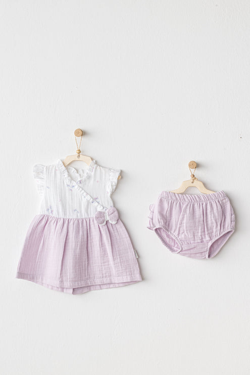 Lilac Magical Butterfly Dress Bloomers Set