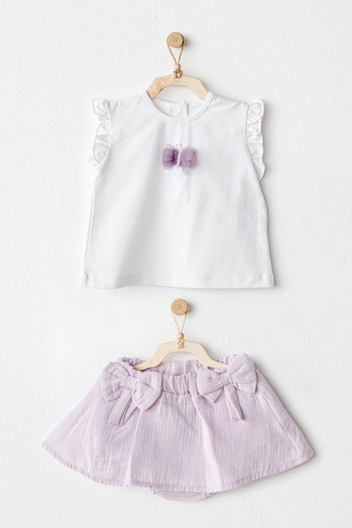 Lilac Magical Butterfly Skirt Set