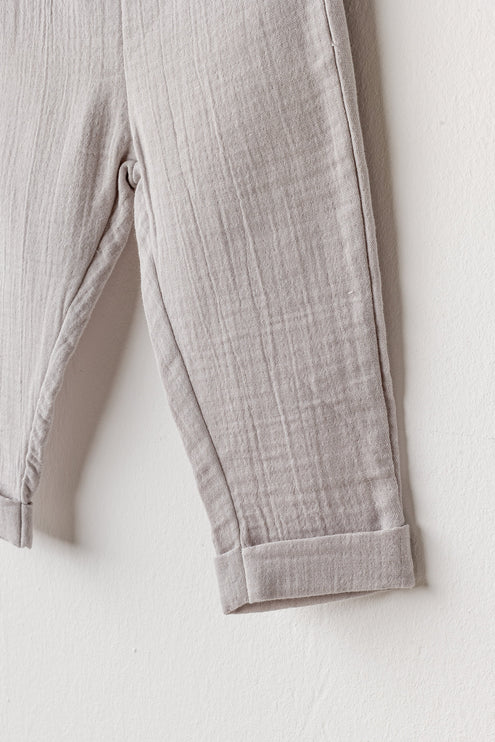 Grey Muslin Bowtie Outfit Set