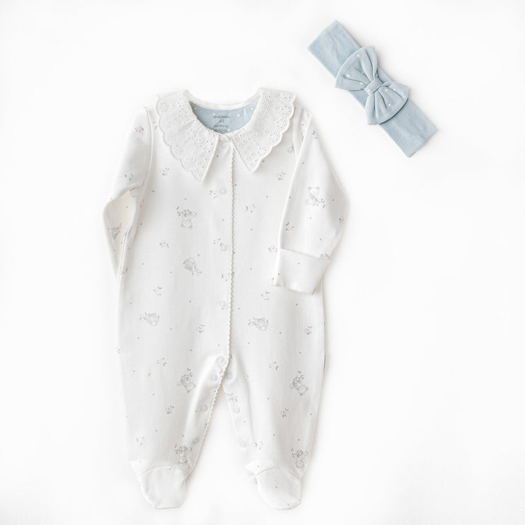 Ecru Cuddly Friend Romper Band Set