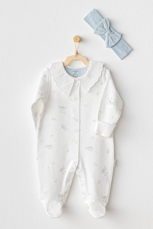 Ecru Cuddly Friend Romper Band Set