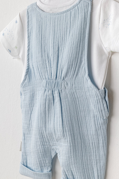 Blue Ocean Muslin Jumpsuit Set