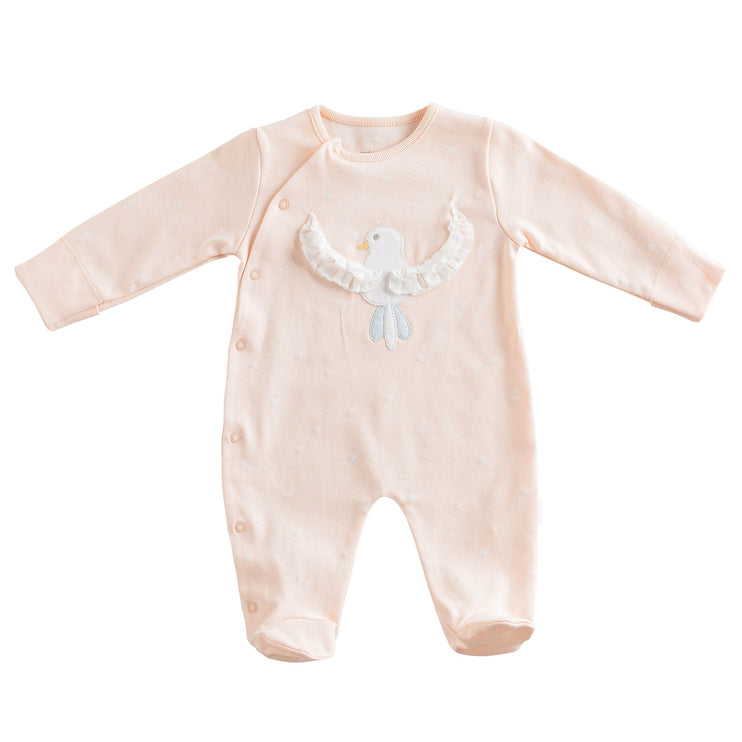 Pink Spring Birds Applique Romper