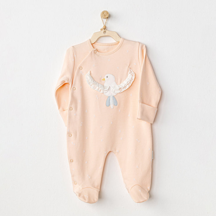 Pink Spring Birds Applique Romper